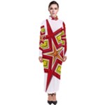 Pattern Tile Decorative Design Star Turtleneck Maxi Dress