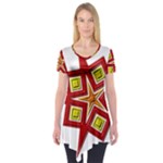 Pattern Tile Decorative Design Star Short Sleeve Tunic 
