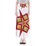 Pattern Tile Decorative Design Star Full Length Maxi Skirt
