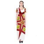 Pattern Tile Decorative Design Star Short Sleeve Maxi Dress