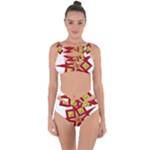 Pattern Tile Decorative Design Star Bandaged Up Bikini Set 