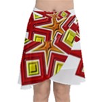 Pattern Tile Decorative Design Star Chiffon Wrap Front Skirt