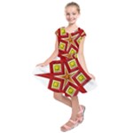 Pattern Tile Decorative Design Star Kids  Short Sleeve Dress