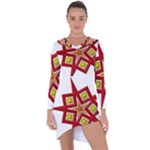 Pattern Tile Decorative Design Star Asymmetric Cut-Out Shift Dress