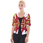 Pattern Tile Decorative Design Star Cropped Button Cardigan