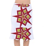 Pattern Tile Decorative Design Star Short Mermaid Skirt