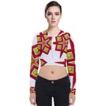 Pattern Tile Decorative Design Star Long Sleeve Zip Up Bomber Jacket
