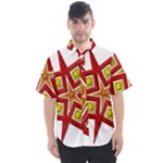Pattern Tile Decorative Design Star Men s Short Sleeve Shirt