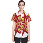 Pattern Tile Decorative Design Star Women s Short Sleeve Shirt