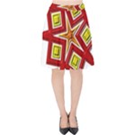 Pattern Tile Decorative Design Star Velvet High Waist Skirt