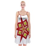 Pattern Tile Decorative Design Star Spaghetti Strap Velvet Dress
