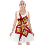 Pattern Tile Decorative Design Star Reversible Velvet Sleeveless Dress