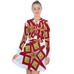 Pattern Tile Decorative Design Star Long Sleeve Panel Dress