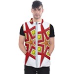 Pattern Tile Decorative Design Star Men s Puffer Vest