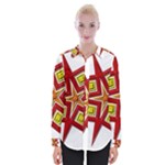 Pattern Tile Decorative Design Star Womens Long Sleeve Shirt