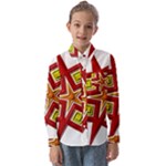 Pattern Tile Decorative Design Star Kids  Long Sleeve Shirt