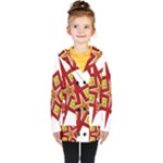 Pattern Tile Decorative Design Star Kids  Double Breasted Button Coat