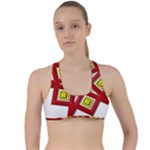 Pattern Tile Decorative Design Star Criss Cross Racerback Sports Bra