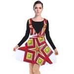 Pattern Tile Decorative Design Star Plunge Pinafore Dress