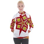 Pattern Tile Decorative Design Star Women s Hooded Pullover