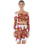 Pattern Tile Decorative Design Star Off Shoulder Top with Skirt Set