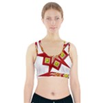 Pattern Tile Decorative Design Star Sports Bra With Pocket