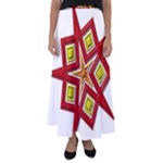 Pattern Tile Decorative Design Star Flared Maxi Skirt