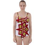 Pattern Tile Decorative Design Star Twist Front Tankini Set