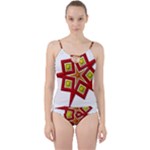 Pattern Tile Decorative Design Star Cut Out Top Tankini Set