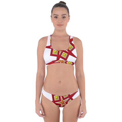 Pattern Tile Decorative Design Star Cross Back Hipster Bikini Set from ArtsNow.com