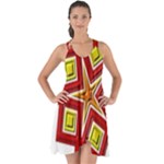Pattern Tile Decorative Design Star Show Some Back Chiffon Dress