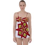 Pattern Tile Decorative Design Star Babydoll Tankini Top