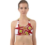 Pattern Tile Decorative Design Star Back Web Sports Bra