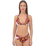 Pattern Tile Decorative Design Star Double Strap Halter Bikini Set