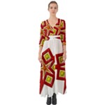 Pattern Tile Decorative Design Star Button Up Boho Maxi Dress