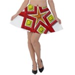 Pattern Tile Decorative Design Star Velvet Skater Skirt