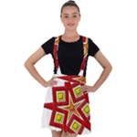 Pattern Tile Decorative Design Star Velvet Suspender Skater Skirt
