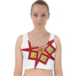 Pattern Tile Decorative Design Star Velvet Racer Back Crop Top