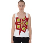 Pattern Tile Decorative Design Star Velvet Tank Top