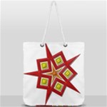 Pattern Tile Decorative Design Star Full Print Rope Handle Tote (Large)