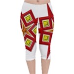 Pattern Tile Decorative Design Star Velvet Capri Leggings 