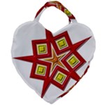 Pattern Tile Decorative Design Star Giant Heart Shaped Tote