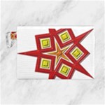 Pattern Tile Decorative Design Star Canvas Cosmetic Bag (Large)