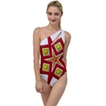 Pattern Tile Decorative Design Star To One Side Swimsuit
