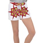 Pattern Tile Decorative Design Star Women s Velour Lounge Shorts
