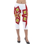 Pattern Tile Decorative Design Star Lightweight Velour Capri Leggings 