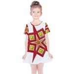Pattern Tile Decorative Design Star Kids  Simple Cotton Dress