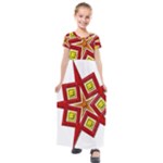 Pattern Tile Decorative Design Star Kids  Short Sleeve Maxi Dress