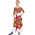 Pattern Tile Decorative Design Star Kids  Quarter Sleeve Maxi Dress