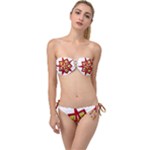 Pattern Tile Decorative Design Star Twist Bandeau Bikini Set
